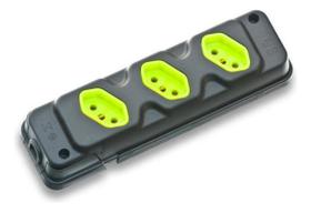 Tomada Em Barra Robust 3T - 2PT - Preto/Verde -Fiolux Tomada Em Barra Robust 3T - 2PT - Preto/Verde -Fiolux