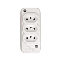 Tomada em Barra Techna T-306 Branco 3 Tomadas 2p+t 10a