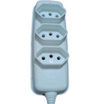 Tomada em Barra Tripla 2p+t 10a 127/220V Branca Ilumi 1089 Tomada em Barra Tripla 2p+t 10a 127/220V Branca Ilumi 1089