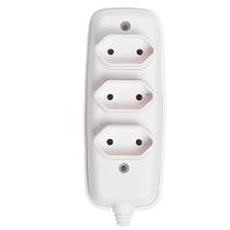 Tomada em Barra Tripla Bipolar 2P 10A 250Volts Branca - 2633 - ILUMI Tomada em Barra Tripla Bipolar 2P 10A 250Volts Branca - 2633 - ILUMI