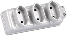 Tomada em Barra Tripla Cinza Radial 1801.172