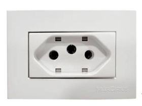 Tomada Embutir 2P+T 20A 250V P/Movel 70X70 EB SLEEK Branca - MARGIRIUS