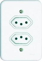 Tomada embutir dupla 20a com placa pollar branca - Radial