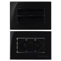 Tomada Embutir Móvel 3 Pinos 20a + 1 Interruptor Duplo Preto Margirius Tomada Embutir Móvel 3 Pinos 20a + 1 Interruptor Duplo Preto Margirius