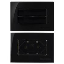 Tomada Embutir Móvel 3 Pinos 20a + 1 Interruptor Duplo Preto Margirius