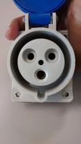 Tomada Embutir Newkon N3246 32a 220/240v 2p+t 6h Azul Steck