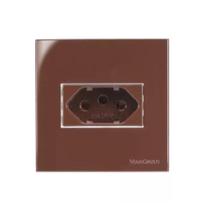 Tomada Embutir Quadrada Móveis Planejados Sleek 20A Marrom Tomada Embutir Quadrada Móveis Planejados Sleek 20A Marrom