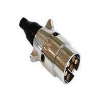 TOMADA ENGATE 7 POLOS MACHO CARCAÇA EM ALUMÍNIO CROMADA UNIVERSAL PARA REBOQUES EM GERAL For