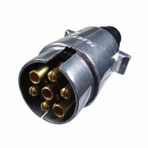 Tomada engate aluminio macho 7 polos movel redonda polarizada