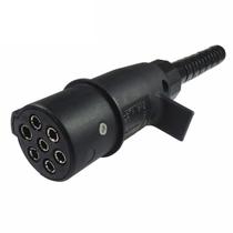 Tomada Engate Macho 7 Polos Movel Redonda Com Extensor Bivolt Prolongador Nylon Polarizada