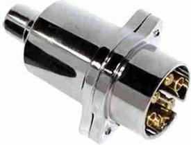 Tomada Engate Plastico 6 Polos Cromado Macho