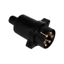 Tomada Engate Plástico 6 Polos Preta Macho