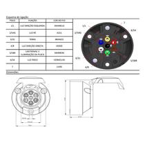 Tomada Engate Plástico Fêmea 6 Polos Reboque Veículos Leves