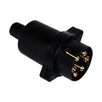 Tomada Engate Plástico Macho 6 Polos Reboques Leves Preta