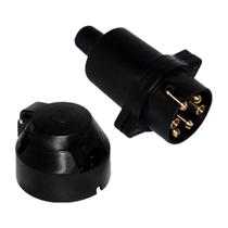 Tomada Engate Plástico Macho E Fêmea 6 Polos Linha Leve 12v