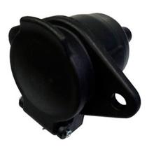 Tomada Engate Redonda 7 Polos Femea (Fixa) Nylon Preto Bivolt 12/24V