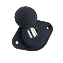 Tomada Entrada USB Dupla e Iluminação em LED Azul 12-24v