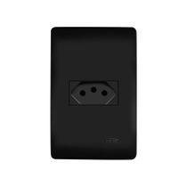 Tomada Fame Habitat Black 2p+t 10a Com Placa 4x2 Preta Tomada Fame Habitat Black 2p+t 10a Com Placa 4x2 Preta