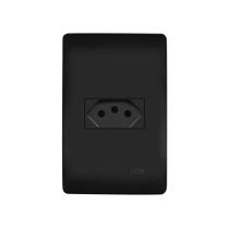 Tomada Fame Habitat Black 2p+t 20a Com Placa 4x2 Preta Tomada Fame Habitat Black 2p+t 20a Com Placa 4x2 Preta