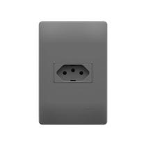 Tomada Fame Habitat Onix 2P+T 10A com Placa 4x2