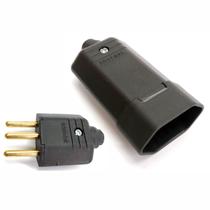 Tomada Femea E Plugue Macho Com 3 Pinos 10a Preto Margirus Tomada Femea E Plugue Macho Com 3 Pinos 10a Preto Margirus