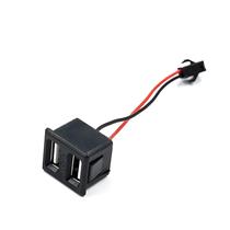 Tomada Fêmea USB Tipo C Preta De Camada Dupla Com Conector De Cabo Para Carregamento