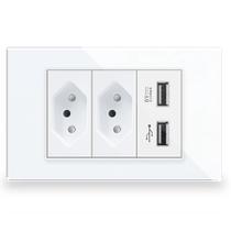 Tomada Fonte Usb De Parede Duplo Universal Carregador Usb Duplo