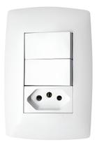 Tomada Home 10A + 2 Teclas Paralelas Placa Branca - B.Lux Tomada Home 10A + 2 Teclas Paralelas Placa Branca - B.Lux