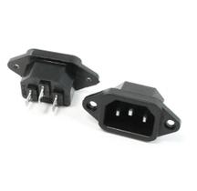 Tomada iec tripolar(c14) macho p/ painel