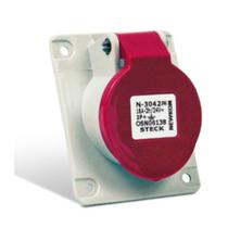 Tomada Industrial de Embutir com tampa Vermelho 3P+T+N 32A 440V IP44 N5246-NEWKON STECK