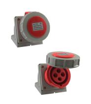 Tomada Industrial de Sobrepor / Parede - 380V - Vermelho