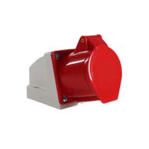 Tomada industrial fixa de sobrepor 3p+t 32a 6h vermelha 380/440v - margirius