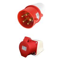 Tomada Industrial Macho E Femea 4P + Terra 32A 220 - 380V