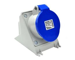 Tomada Industrial Não Metálica Sobrepor Fêmea Tripolar + Terra 32A 220/240V Azul N4209 Steck