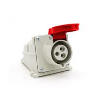 Tomada industrial sobrepor 2p+t 16a 380/440v strahl 3009/bc