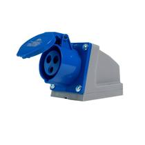 Tomada Industrial Sobrepor 2P+T 16a Rohdina 6h IP44 Azul