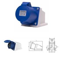 Tomada Industrial Sobrepor Fêmea 32A 220-240V 2P+T 6H AZ Tomada Industrial Sobrepor Fêmea 32A 220-240V 2P+T 6H AZ