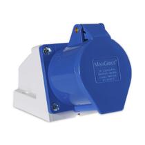 Tomada Industrial Sobrepor Fixa 3P 32A IP44 Azul MarGirius