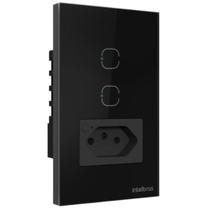 Tomada intelbras ets 2002 simples com 2 tecla touch preto