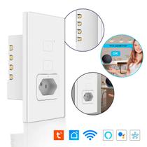 Tomada Inteligente com Interruptor WiFi 2 Botões Alexa e Google Tomada Inteligente com Interruptor WiFi 2 Botões Alexa e Google