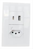 Tomada Inteligente com USB A e C Inteligente Branca Tomada Inteligente com USB A e C Inteligente Branca