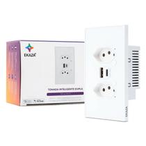 Tomada Inteligente Dupla 10A Wi-fi Soft Touch USB-A e USB-C