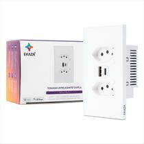 Tomada Inteligente Dupla Vênus Ekaza Branco Tomada Inteligente Dupla Vênus Ekaza Branco