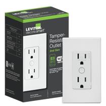 Tomada inteligente Leviton Decora D215R-1RW 15A Wi-Fi de 2ª geração branca