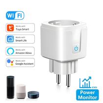 Tomada Inteligente WiFi 16A EU AC100-240V Com Monitoramento De Energia, Controle Por Voz Alexa,