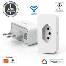 Tomada Inteligente Wifi 16A Medidor Consumo Tuya PandaPlus Smartlife Alexa Google Comando Por Voz e App Bivolt 3680W
