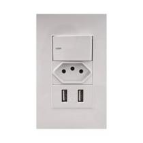 Tomada Interruptor C/ 2 Portas Usb 10a 5v 2100mah Carregador