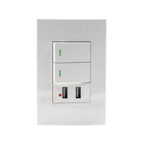 Tomada Interruptor De Parede Com Usb Duplo 5V-10A Bivolt - general