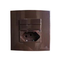 Tomada Interruptor Duplo Three Way Móvel Marmore Embutir 20a Marrom Margirius