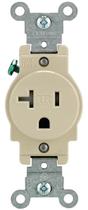 Tomada Leviton R51-T5020-0IS 20 A resistente à temperatura de marfim Tomada Leviton R51-T5020-0IS 20 A resistente à temperatura de marfim